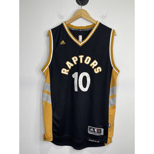 NBA Adidas Toronto Raptors DeMar Derozan #10 Black Gold Jersey Size L