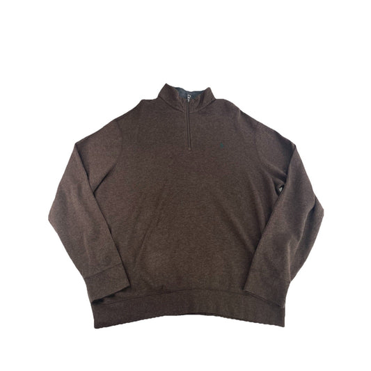 Mens Polo Ralph Lauren Size XL Brown Quarter Zip Sweater