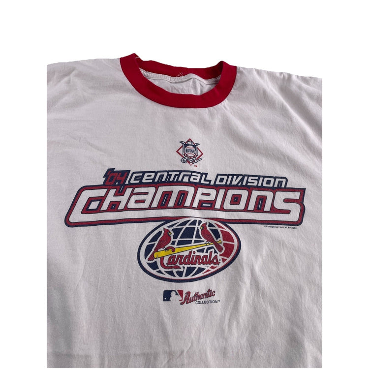 Mens White 2004 Central Division Champs Cardinals Xl Vintage T Shirt