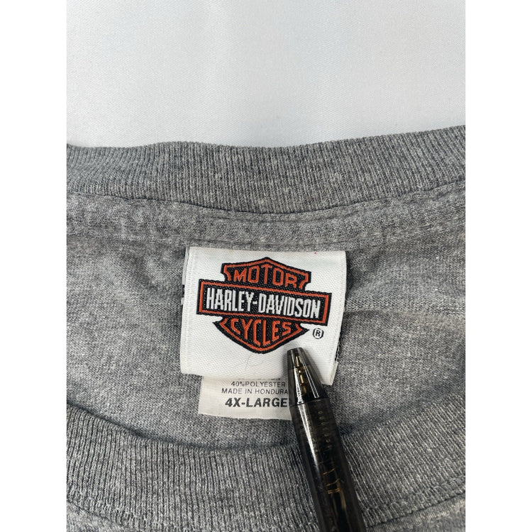 Mens Vintage Harley Davidson Basic Graphic Gray Tee Size 4XL