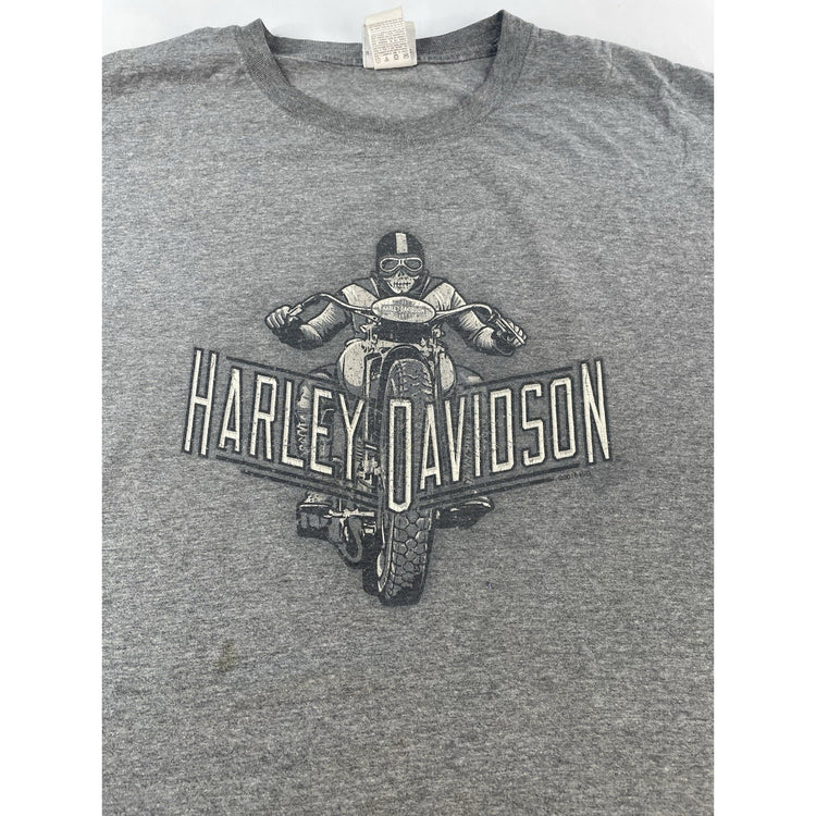 Mens Vintage Harley Davidson Basic Graphic Gray Tee Size 4XL