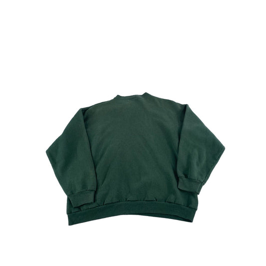 Mens Vintage Harley Davidson Motorcycle Green Graphic Sweatshirt Size L
