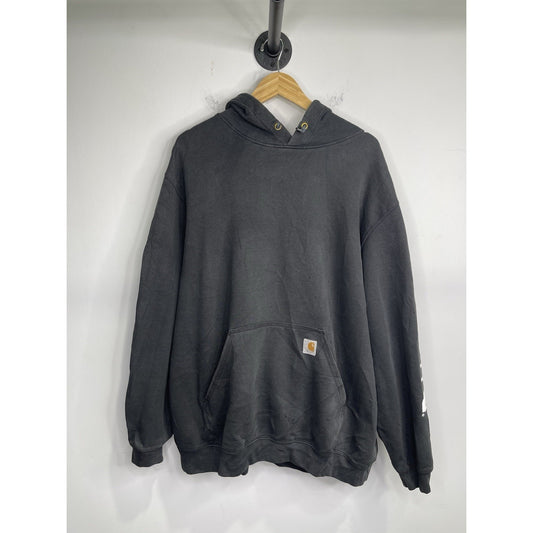 Carhartt K288 Hoodie Sweatshirt Mens Black Workwear Sz 2XL