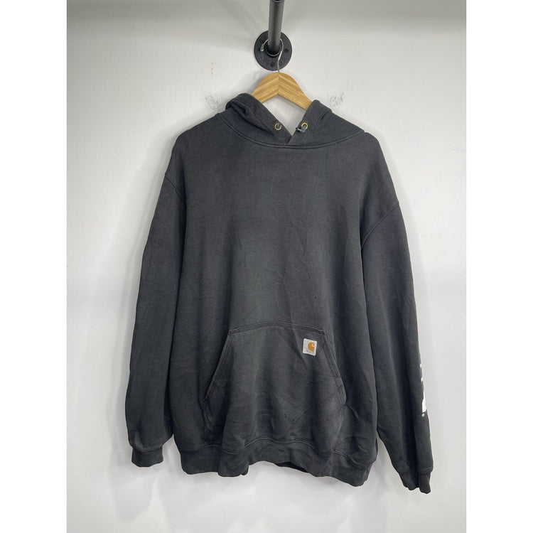 Carhartt K288 Hoodie Sweatshirt Mens Black Workwear Sz 2XL
