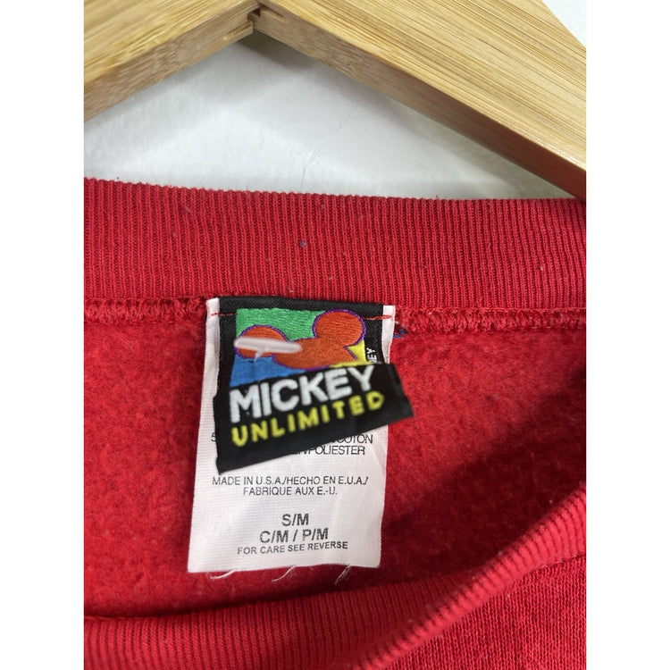 Vintage Disney Sweatshirt Small 90s Mickey Mouse Funny Face Boxy Classic Fit