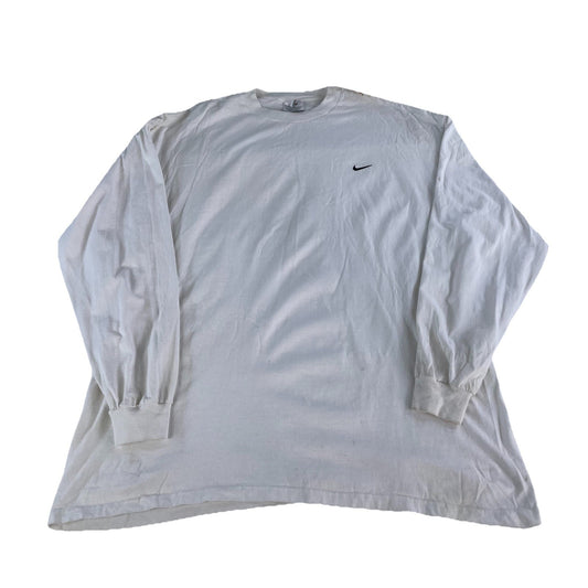 Mens Vintage Nike Team Solid While Long Sleeve Shirt Size Xl