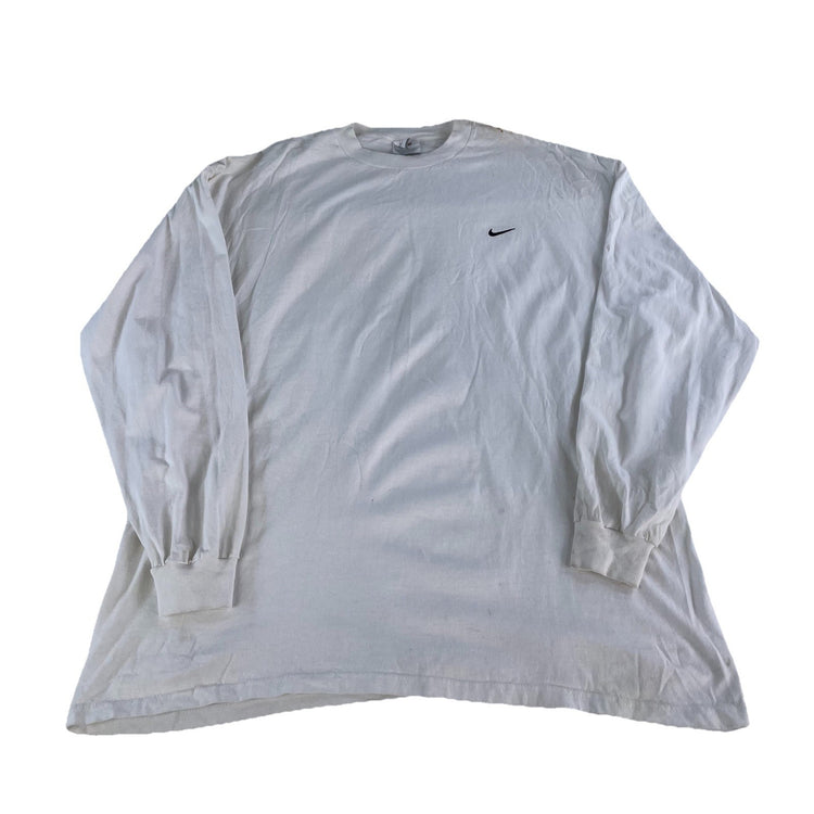 Mens Vintage Nike Team Solid While Long Sleeve Shirt Size Xl