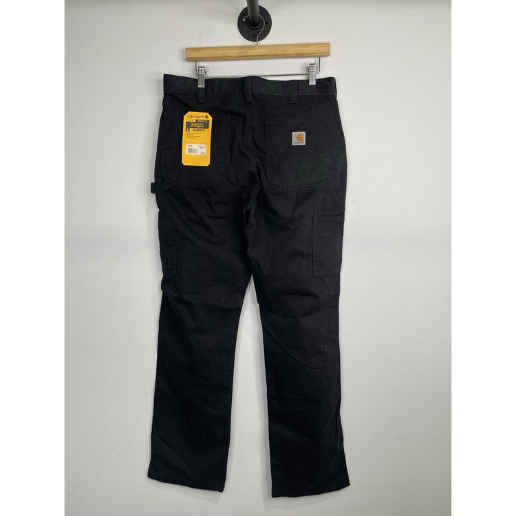 NWT CARHARTT MENS RELAXED FIT CANVAS WORK PANTS BLACK SIZE 34x34