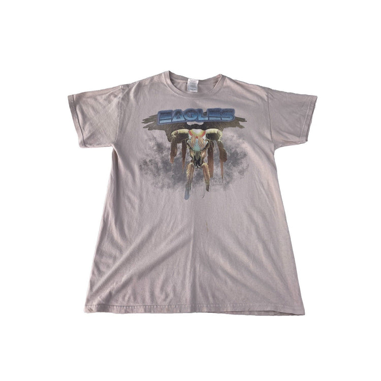Mens Gildan Eagles Tour 2014 Rock Concert Band Graphic T Shirt Gray SIZE M