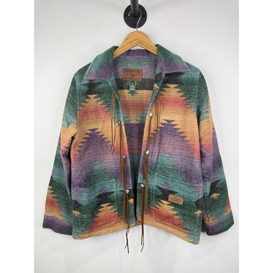WOMEN’S VINTAGE RALPH LAUREN DRY GOODS WOOL AZTEC BLANKET SOUTHWESTERN JACKET