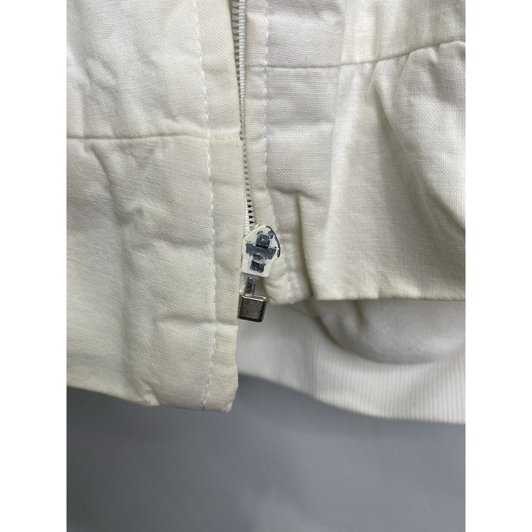 Men’s Vintage DM Apparel White Desert Village Patchwork Bomber Jacket Sz 2XL