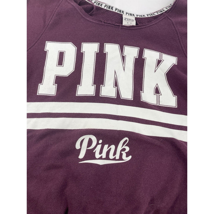 Womens Victoria Secret Purple-Maroon cut Neckline Sweatshirt Size M