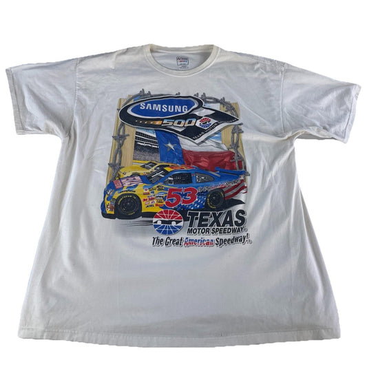 Mens Base Authentic NASCAR White Samsung 500 Graphic Tee Size 3XL