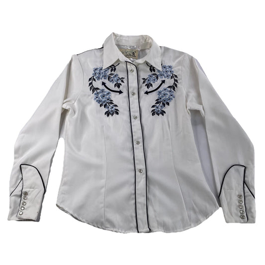 Women’s Vintage Rockmount Ranch Embroidered Western SnapDown Shirt Size S