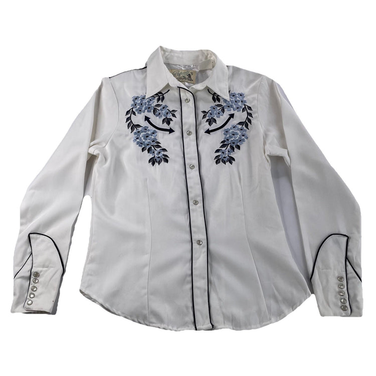 Women’s Vintage Rockmount Ranch Embroidered Western SnapDown Shirt Size S