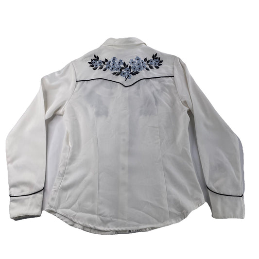 Women’s Vintage Rockmount Ranch Embroidered Western SnapDown Shirt Size S