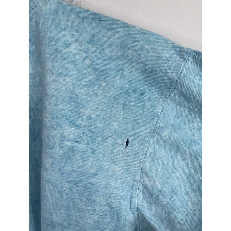 Men’s Vintage 90s Blue Tie-Dye Common Puffins Animal Republic Graphic Tee Sz L