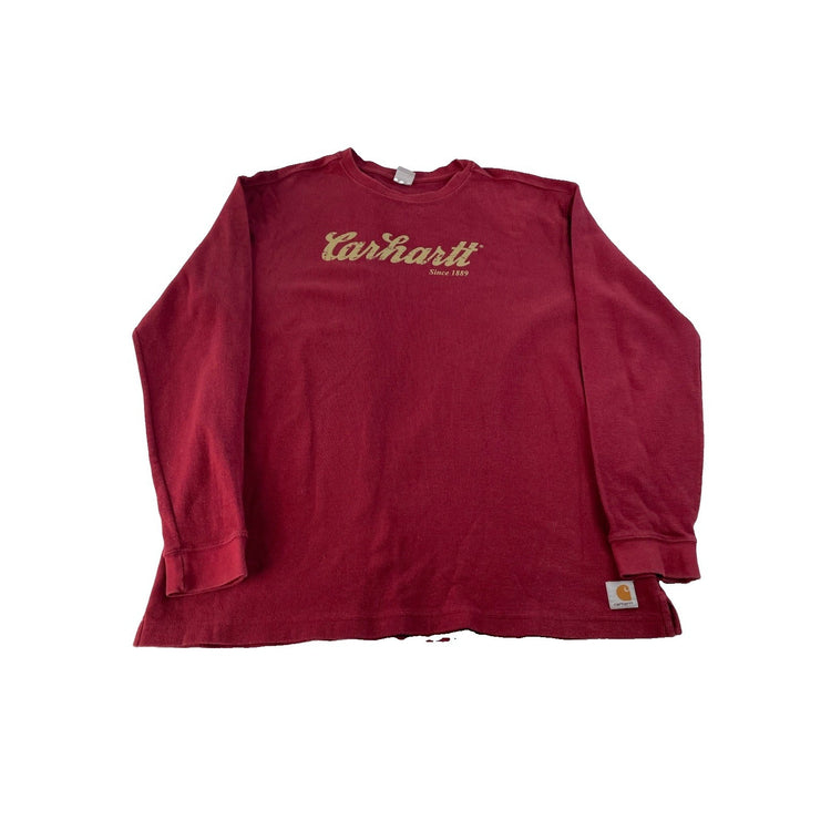 Men's Carhartt Long Sleeve Graphic Pollover Shirt Red Size XL