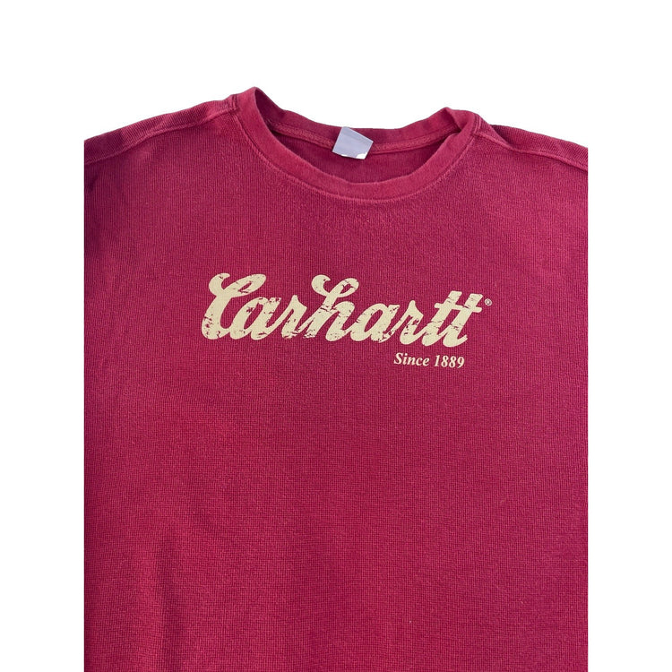 Men's Carhartt Long Sleeve Graphic Pollover Shirt Red Size XL