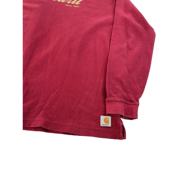 Men's Carhartt Long Sleeve Graphic Pollover Shirt Red Size XL