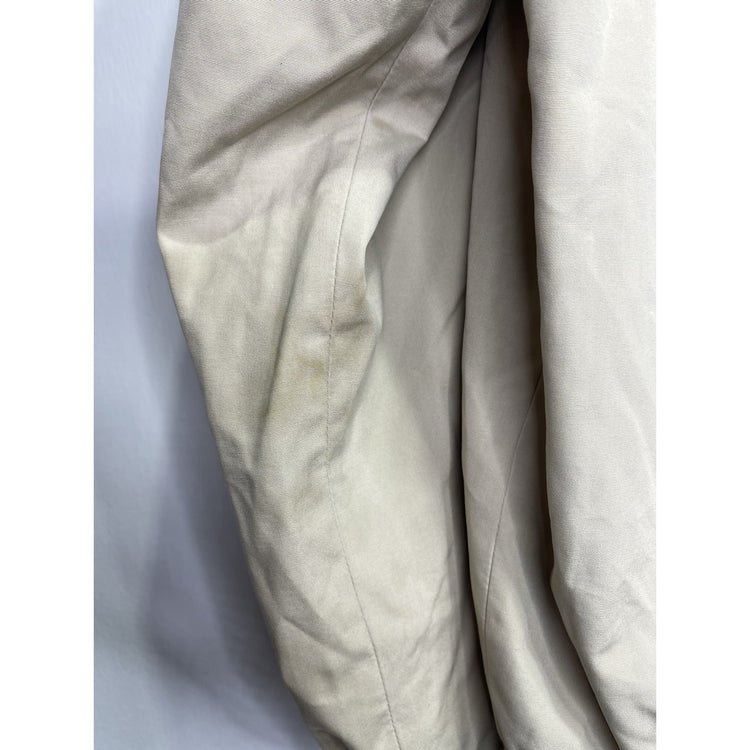 Men’s Vintage 80s Izod Lacoste Lined Cafe Racer Bomber Jacket Beige Khaki Sz L