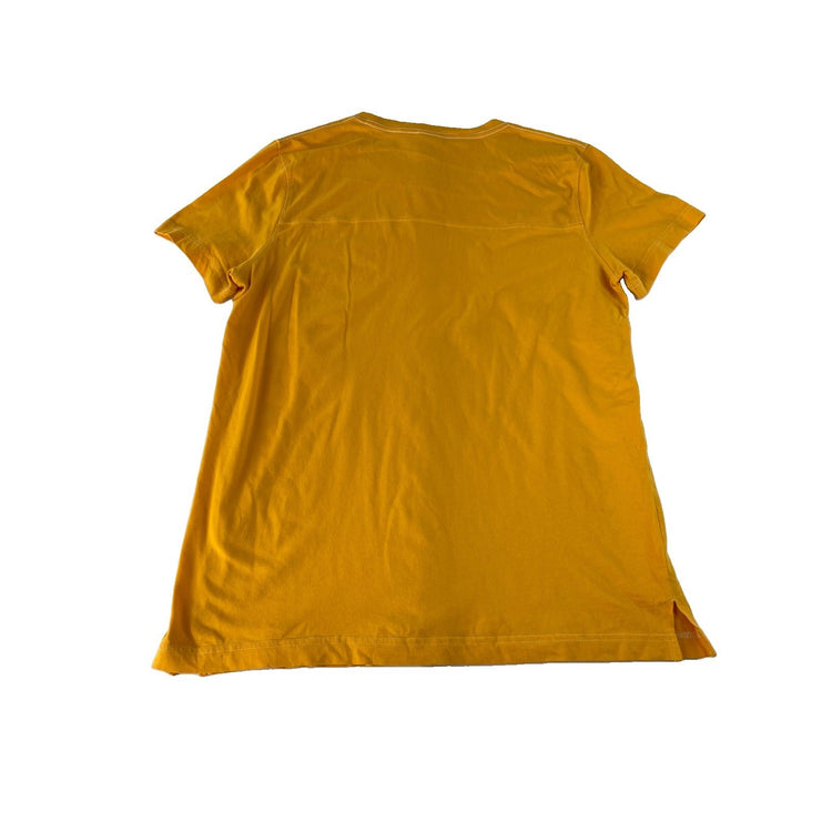 Womens PINK Victoria Secret Yellow Basic T-shirt Big Logo Size M