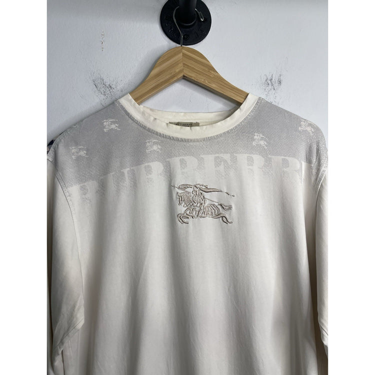 Burberry London Long Sleeve White T-shirt Size Large