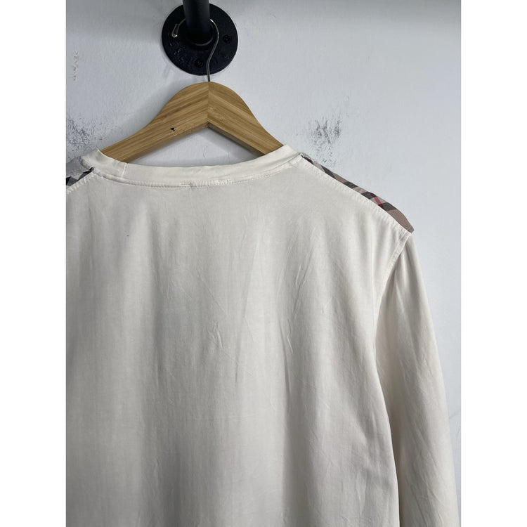 Burberry London Long Sleeve White T-shirt Size Large