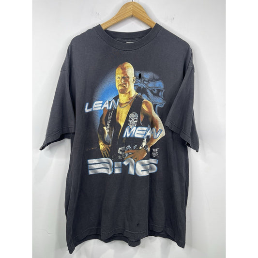 VTG Mens Stone Cold Steve Austin Lean Mean Double Sided Wrestling T Shirt Sz 2XL