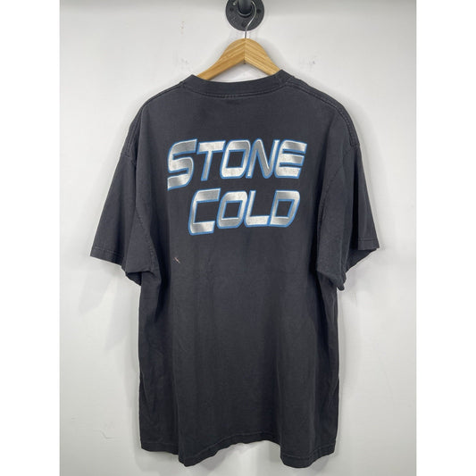 VTG Mens Stone Cold Steve Austin Lean Mean Double Sided Wrestling T Shirt Sz 2XL
