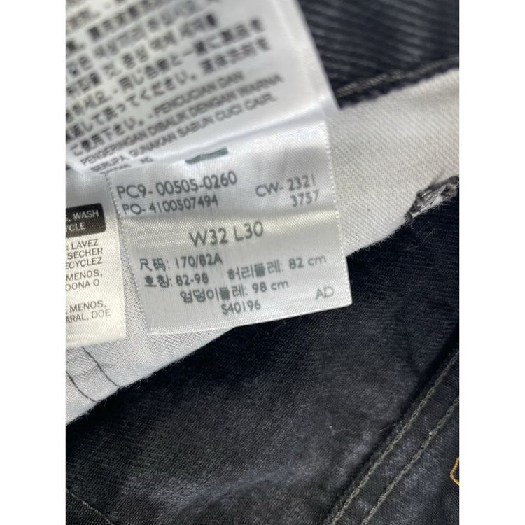 Mens Levis 505 Faded Black Straight Fit Denim Jeans Size 32x30