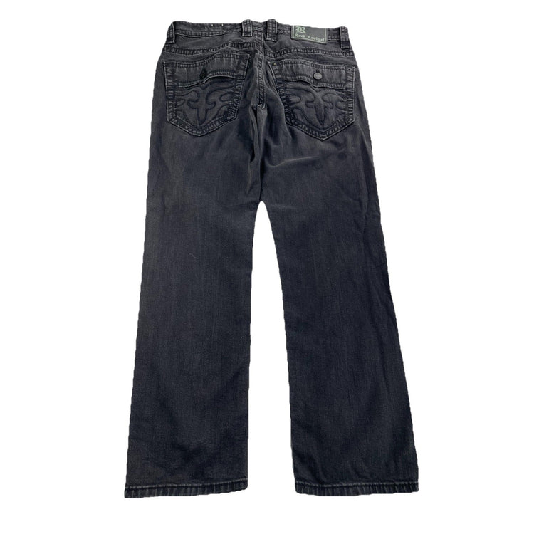 Men’s Rock Revival  Lomry | Straight, Black Denim Jeans Size 34