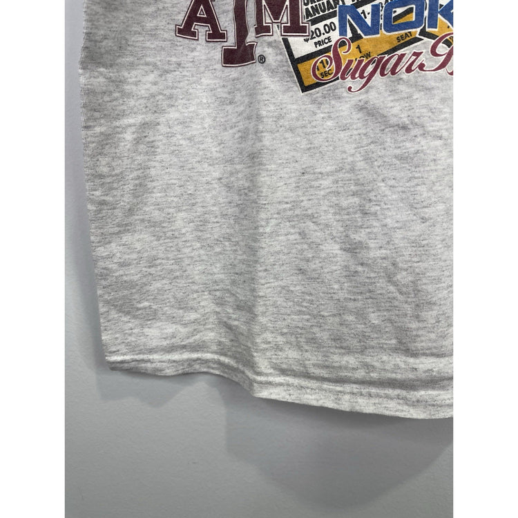Men’s Grey VTG Nokia Sugar Bowl 1999 A&M Vs Ohio State Graphic T Shirt Sz Large