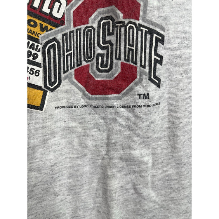 Men’s Grey VTG Nokia Sugar Bowl 1999 A&M Vs Ohio State Graphic T Shirt Sz Large