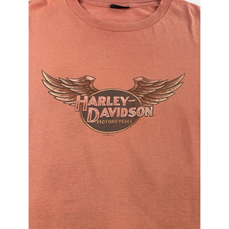 Mens Harley Davidson Motorcycle “H-D Of Edison”  Peach Orange Basic Tee Size M