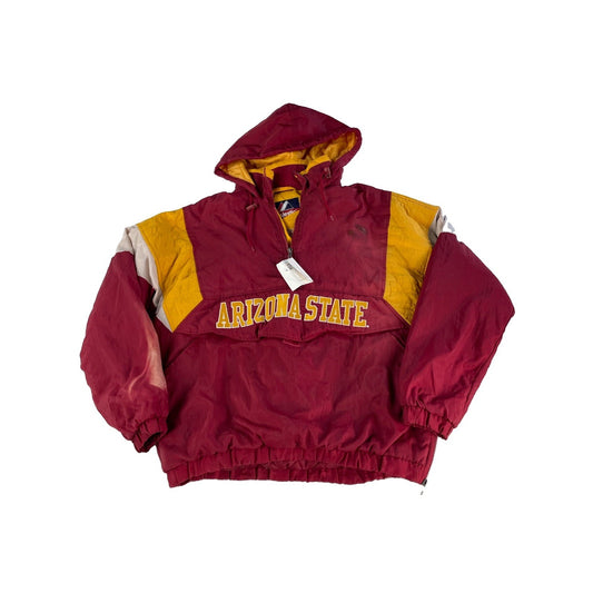 Mens Vintage 90s Majestic Arizona State Sun Devils Half-Zip Puffer Jacket Size M