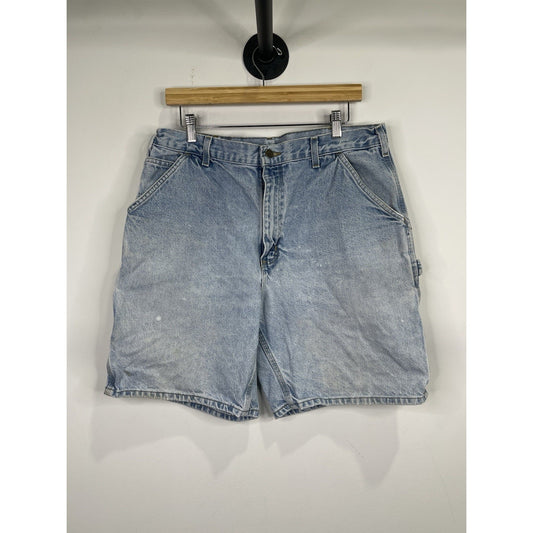 Vintage Men’s Carhartt Light Wash Denim Carpenter Shorts 36x8