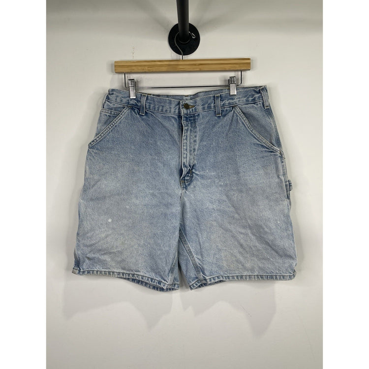 Vintage Men’s Carhartt Light Wash Denim Carpenter Shorts 36x8