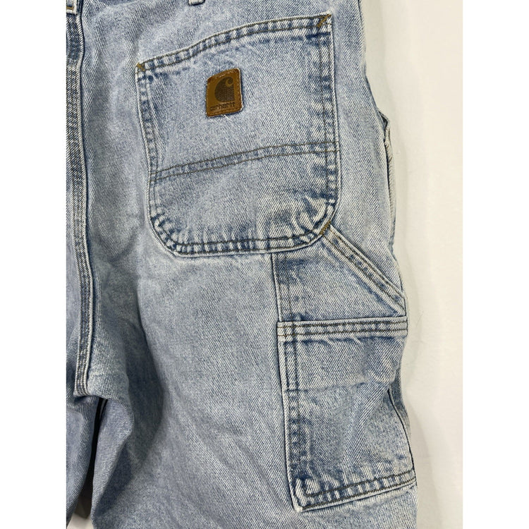 Vintage Men’s Carhartt Light Wash Denim Carpenter Shorts 36x8